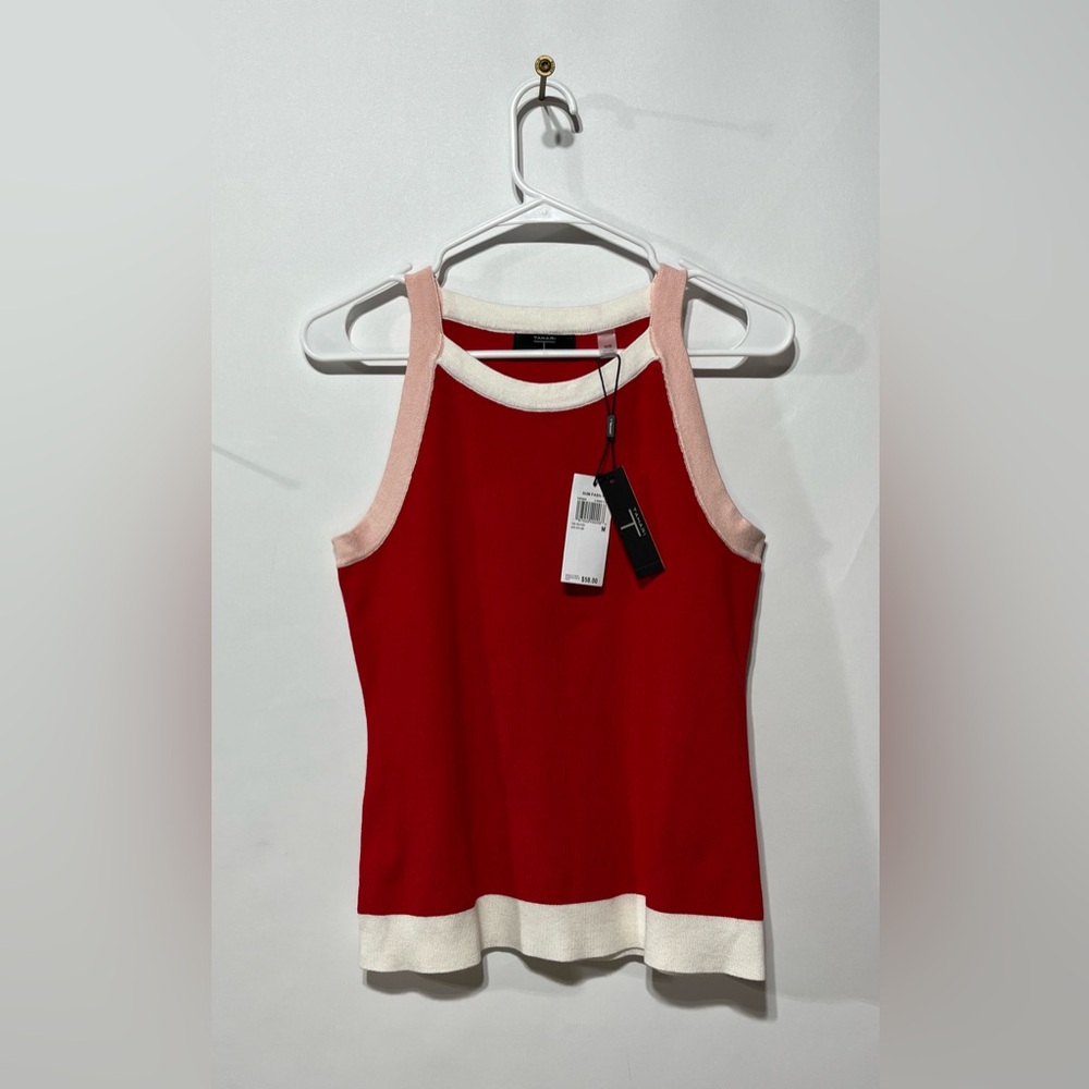 T TAHARI‎ Sleeveless Color Blocked Halter Top Women's Size Medium New With Tags